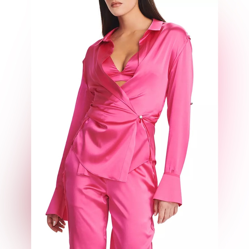 SER.O.YA Raines Silk Shirt - Fuchsia / XS